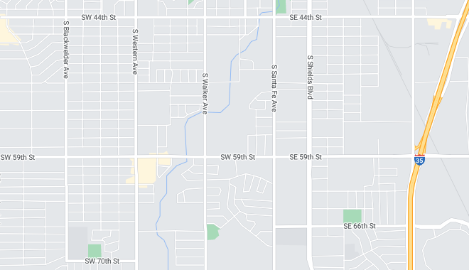 A map screenshot of Tizo's location between S Blackwelder Ave and S Shields Ave